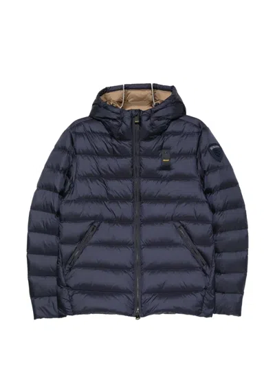 Blauer Quilted Hooded Jacket In Blue