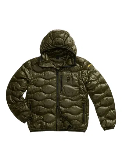 Blauer Quilted Hooded Jacket In Green