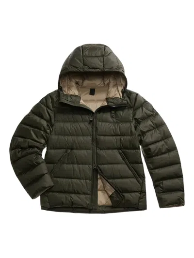 Blauer Quilted Hooded Jacket In Green