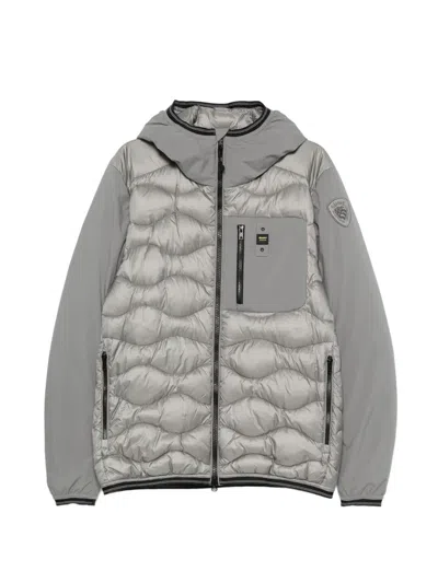 Blauer Quilted Hooded Jacket In Gray