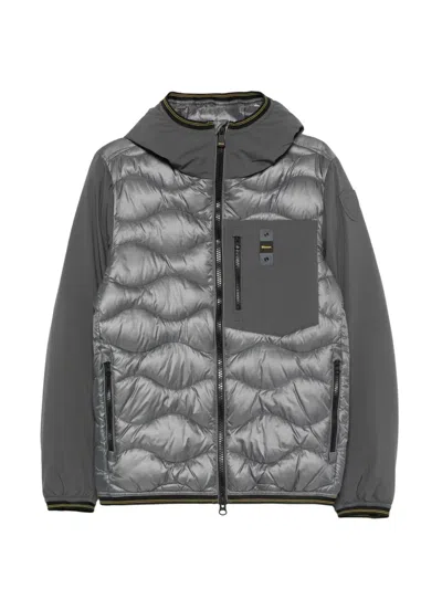 Blauer Quilted Hooded Jacket In Gray