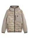 Blauer Gesteppte Kapuzenjacke In Neutral