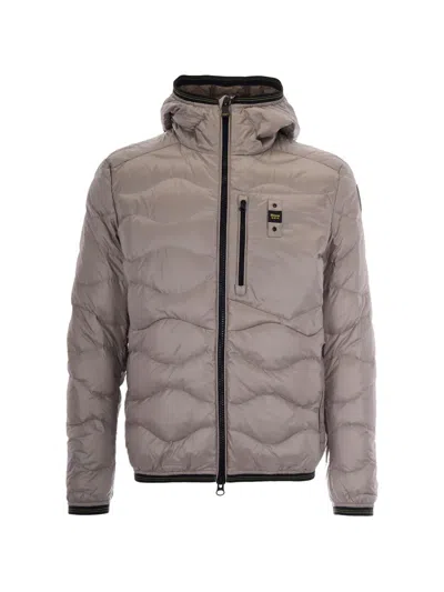 Blauer Quilted Hooded Jacket In Gray