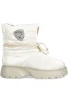 Blauer Quilted Lace-up Boots In White