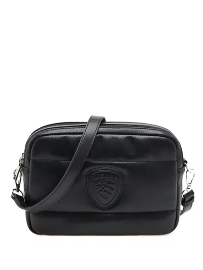 Blauer Quilted Logo-embossed Shoulder Bag In Black