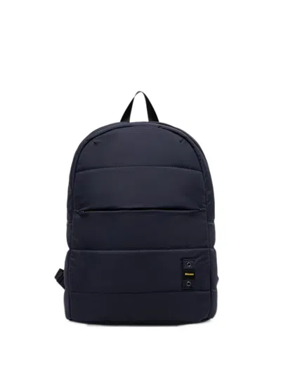 Blauer Quilted Logo-patch Backpack In Blue