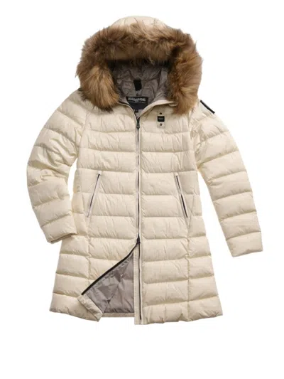 Blauer Quilted Long Coat In White