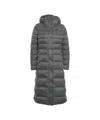 Blauer Quilted Long Puffer Coat With Fixed Hood And Matte Finish In Multi