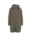 Blauer Quilted Olive Green Parka With Protective Hood And Adjustable Details In Green