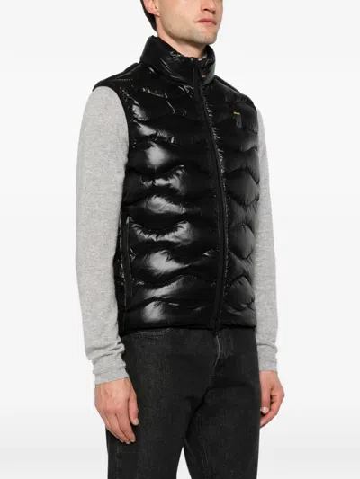 Blauer Quilted Padded Gilet In Black