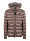 Blauer Quilted Ripstop Nylon Jacket In Brown