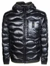 Blauer Quilted Wave Pattern Hooded Down Jacket In Black