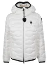 Blauer Quilted White Puffer Jacket With Hood In White