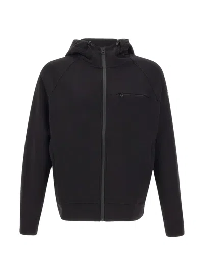 Blauer Raglan-sleeve Zip-up Hoodie In Black