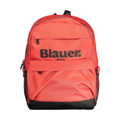 Blauer Red Polyester Backpack In Orange