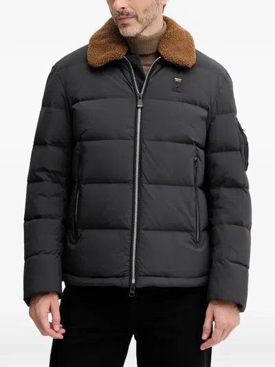 Blauer Reynold Teddy-collar Padded Jacket In Gray