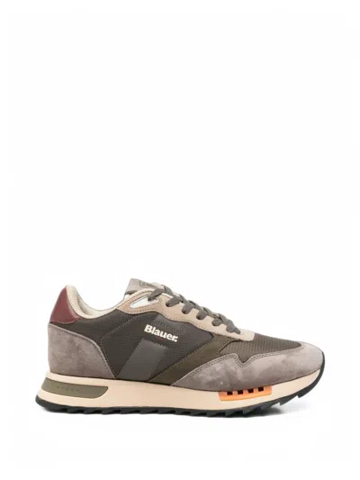 Blauer Ryder Paneled Suede Sneakers In Gray
