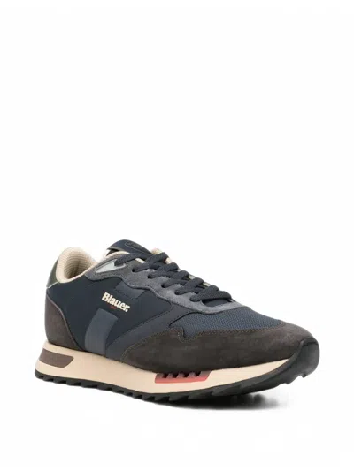 Blauer Ryder Panelled Leather Sneakers In Multi