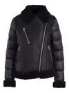 Blauer Shearling-panelled Puffer Jacket In Black