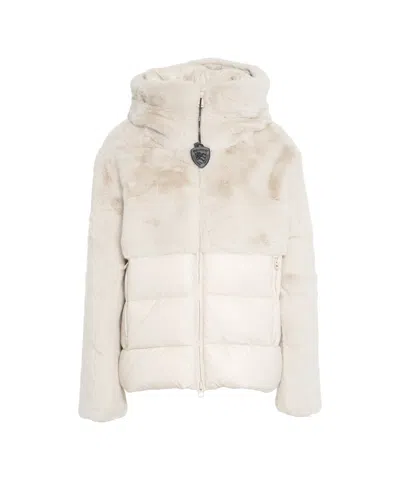 BLAUER SHORT JACKET WITH PLUSH FAUX FUR
