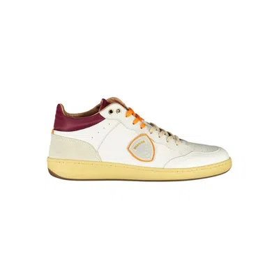 Blauer Sleek Sneakers With Contrast Men's Accents In White