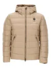 Blauer Striped Hooded Down Jacket In Brown