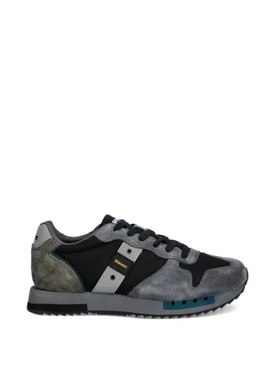 Blauer Suede-panelled Sneakers In Gray