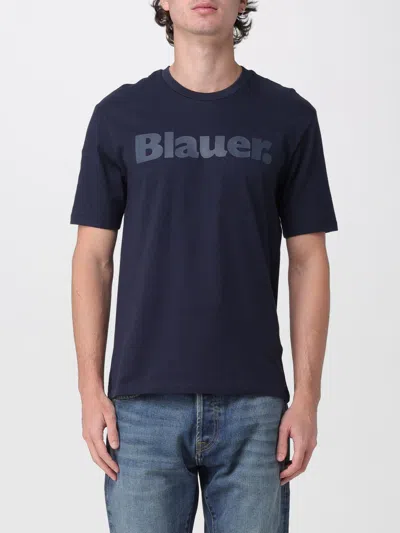 Blauer Cotton T-shirt With Logo In Blue