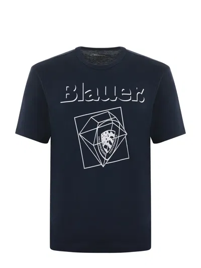 Blauer T-shirt  Men Color Blue