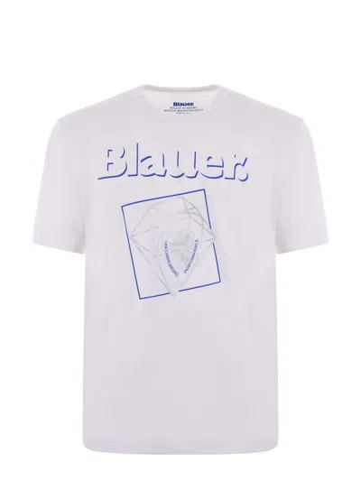 Blauer T-shirt In Bianco