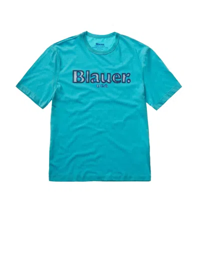 Blauer T-shirt In Turchese