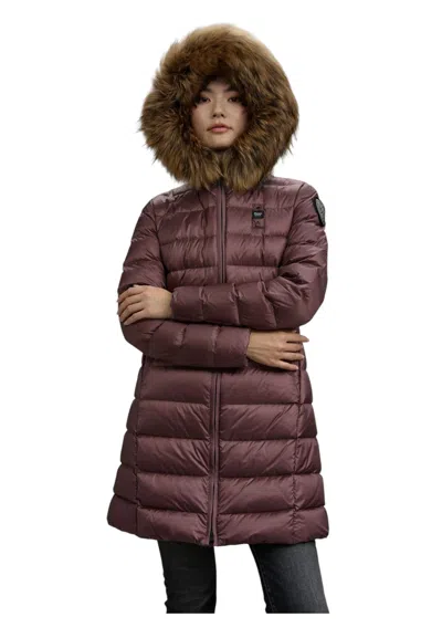 Blauer Trench Long Woman  25wbldk03103-50alt Kristin In Purple