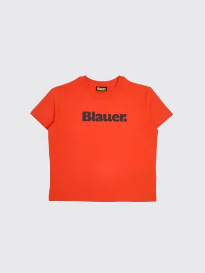 Blauer T-shirt Kids Color Orange In Red