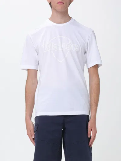 Blauer T-shirt Men In White