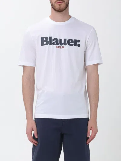 Blauer T-shirt Men In White