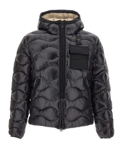 Blauer Usa Long-sleeve Hooded Padded Jacket In Black
