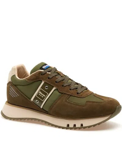 Blauer Usa Mesh/suede Running Shoes In Green