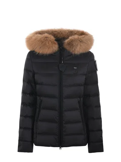 Blauer Usa Quilted Satin Nylon Down Jacket In Black