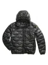 Blauer Horizontal Wave-quilted Down Jacket With Functional Details In Black