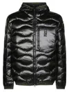 Blauer Horizontal Wave-quilted Down Jacket With Functional Details In Black