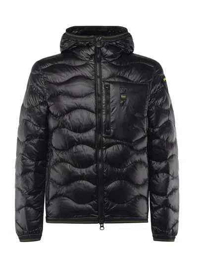 Blauer Wave Quilted Down Jacket In Black
