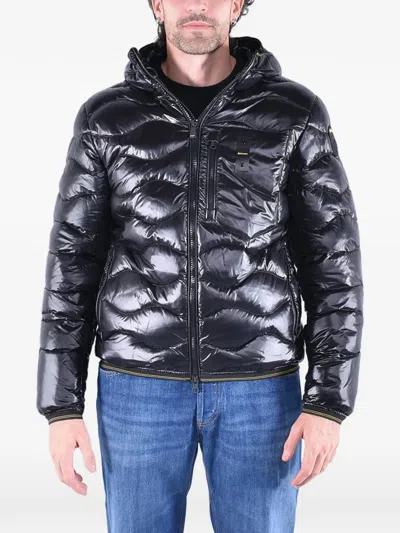 Blauer Wave Wave-quilted Jacket In Black
