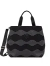 Blauer Wave-pattern Logo-patch Tote Bag In Black