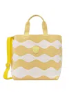 Blauer Wave-pattern Logo-patch Tote Bag In Brown
