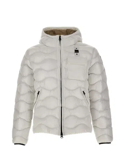 Blauer Wave-quilted Down Jacket In Neutral