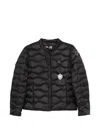 Blauer Wave-quilted Press-stud Jacket In Black