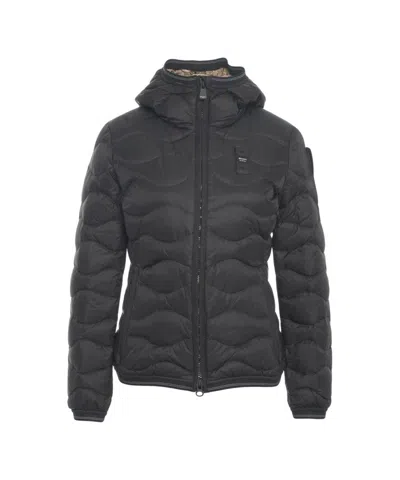 BLAUER WAVY QUILTED DOWN JACKET WITH FUNCTIONAL HOOD