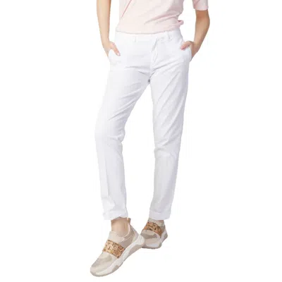 Blauer Belt-loops Trousers In White