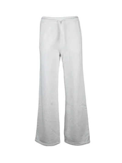 Blauer White Cotton Wide-leg Sweatpants In Pattern