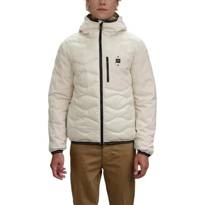 Blauer White Polyamide Shell Men's Jacket In Neutral